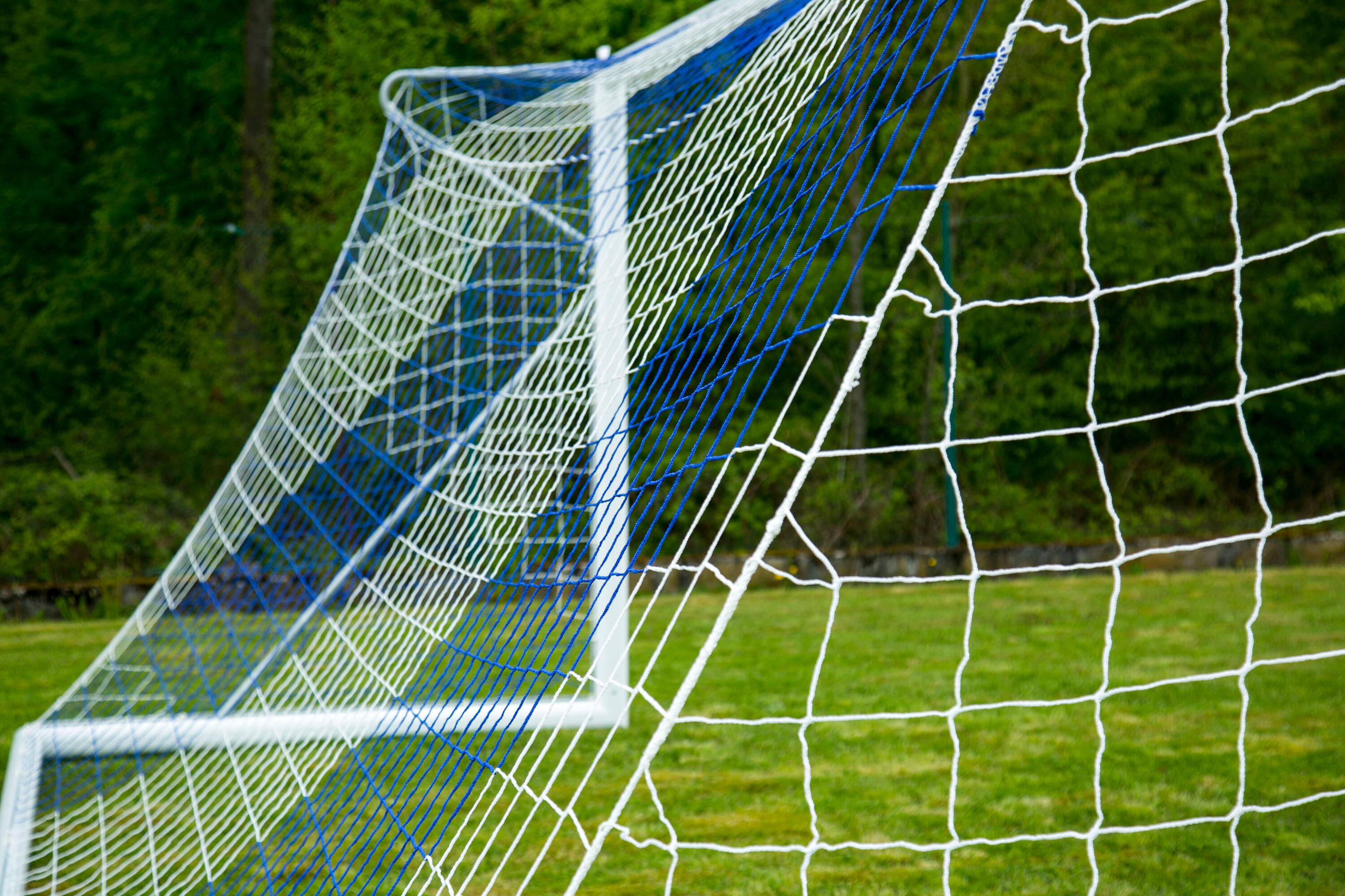 Rete da calcio a 11 da 4mm - Bianca e blu - 7,32 x 2,44 x 2 x 2 m 4/4