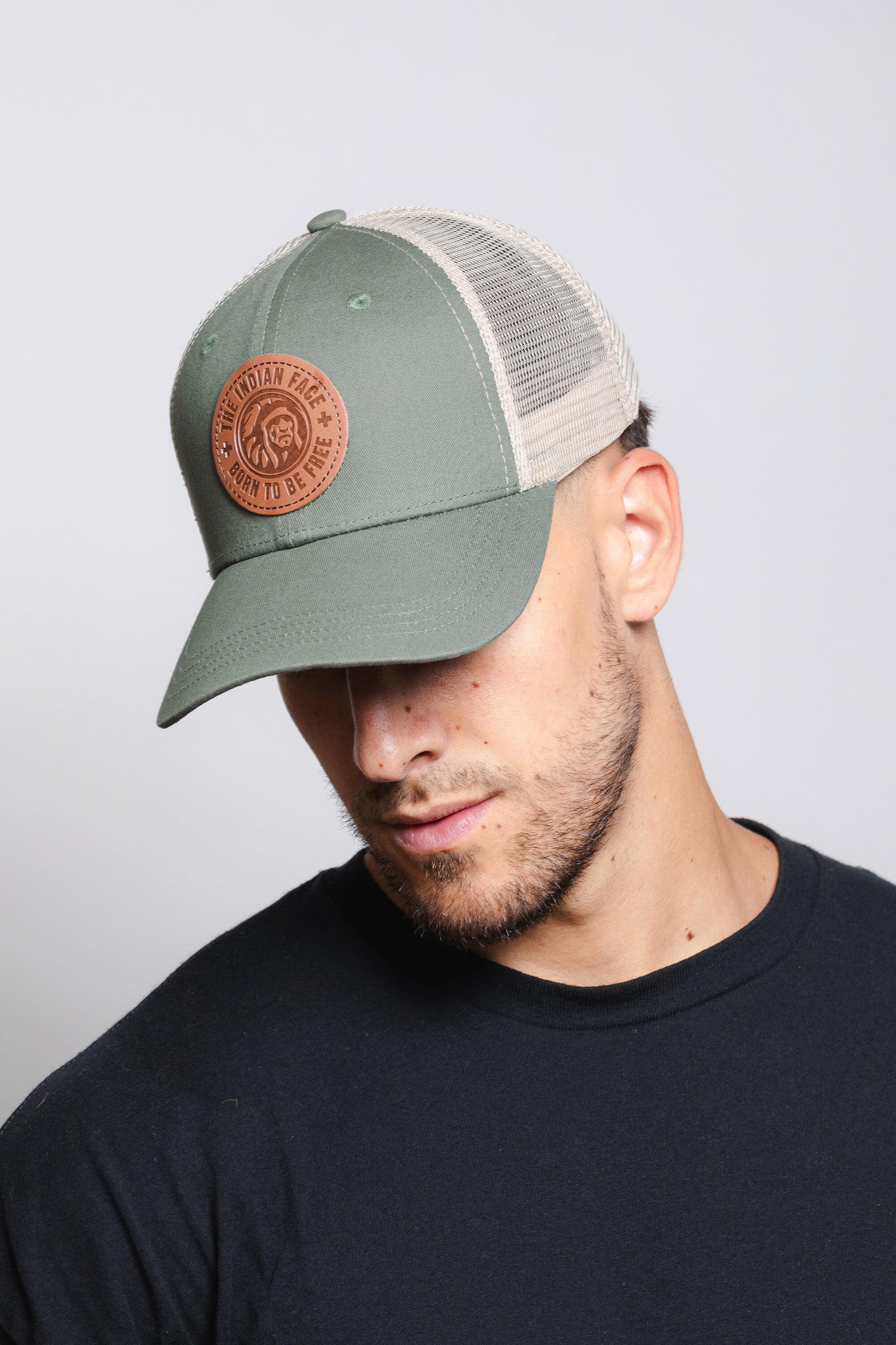 Gorra Born To Be Free The Indian Face trucker ajustable verde beige 5/7