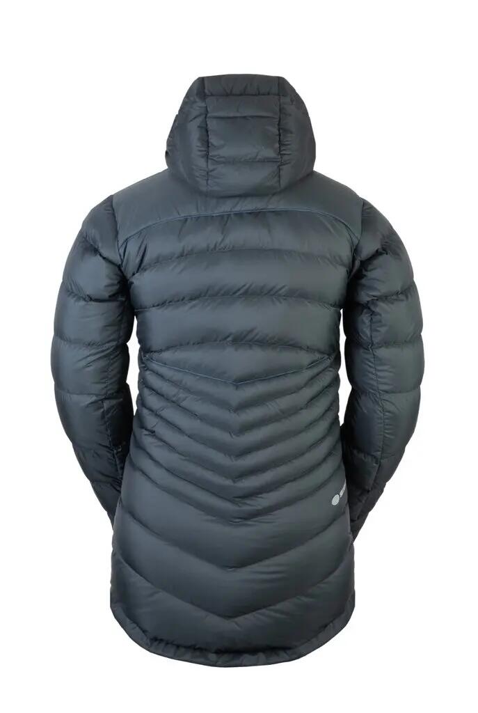 Parka femme Sir Joseph Opal Lady duvet gris foncé long capuche déperlante 3/4