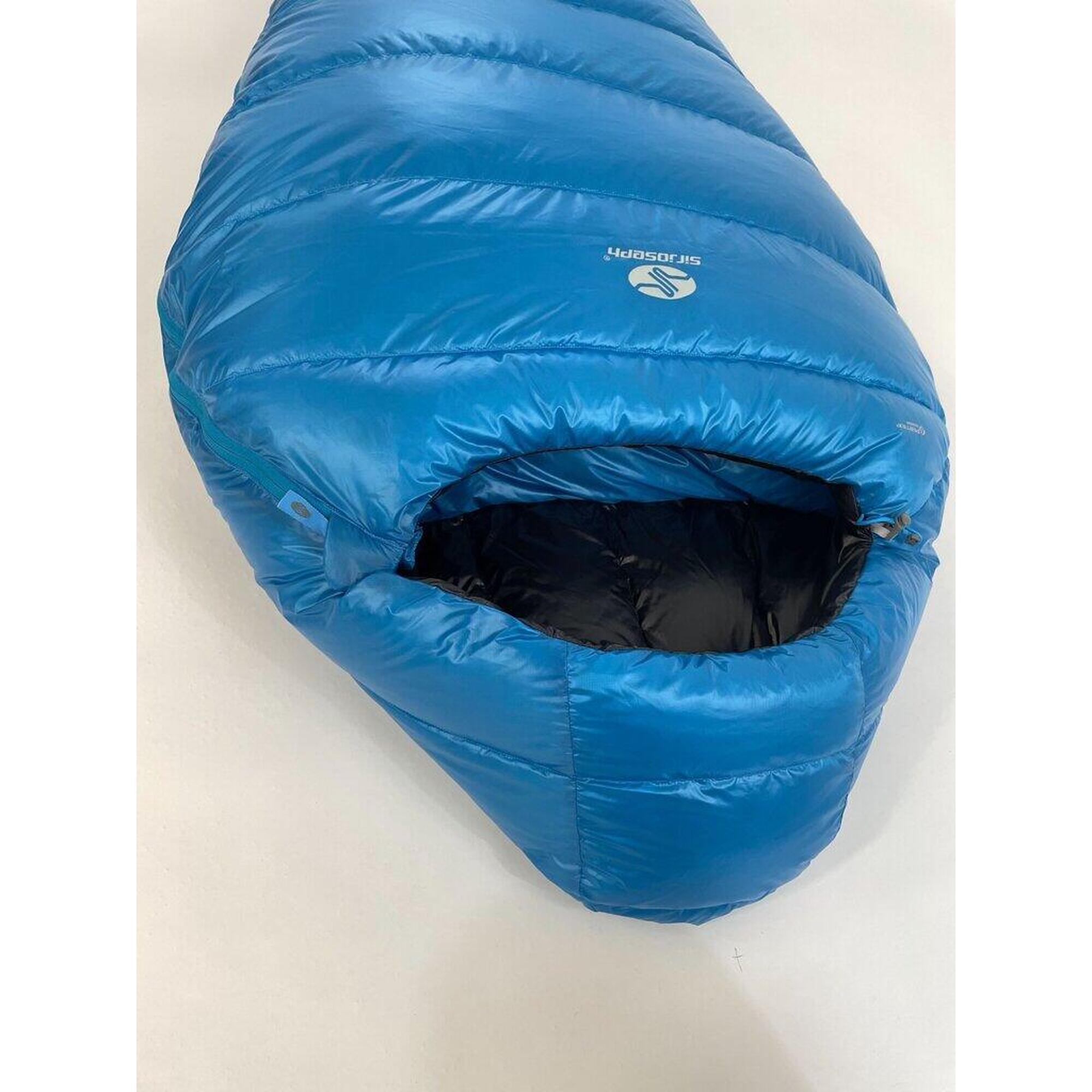 Turistický zimní péřový spacák levý zip