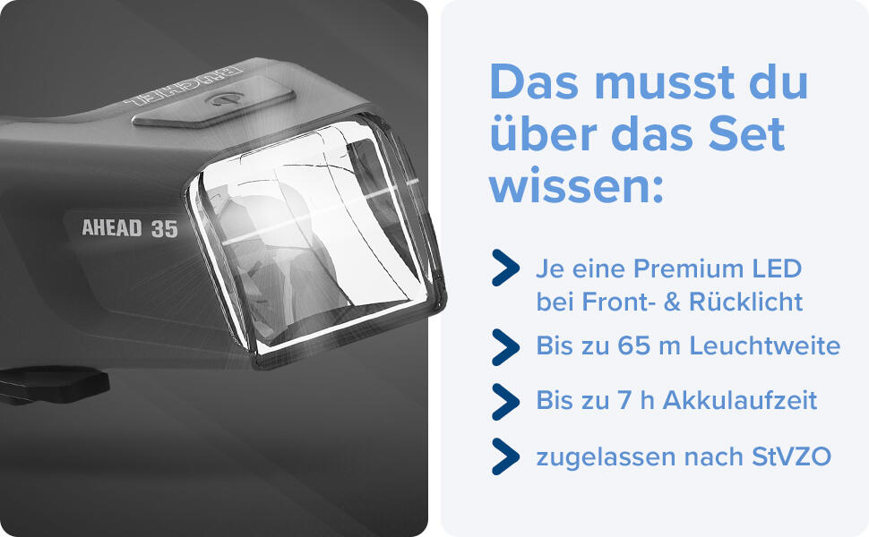 LED Akkuleuchten-Set Ahead 35 und Rearlens 7/7
