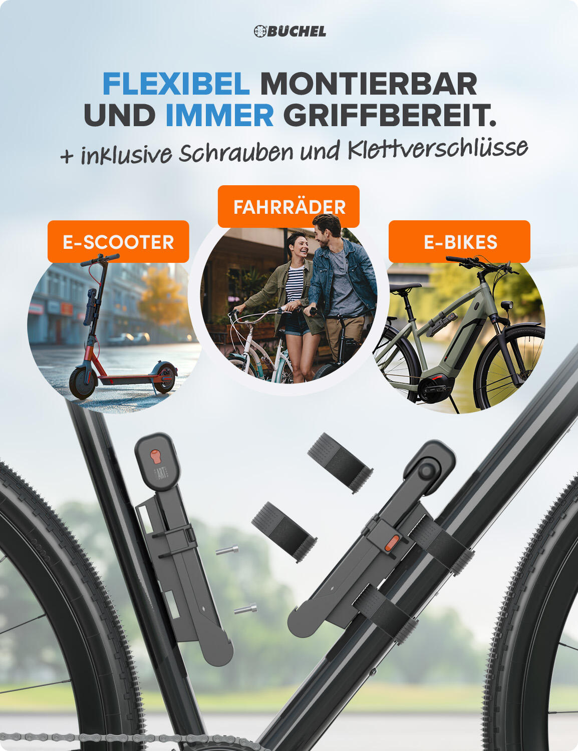 Sekura Premium Faltschloss 95cm, inkl. Halterung 4/7