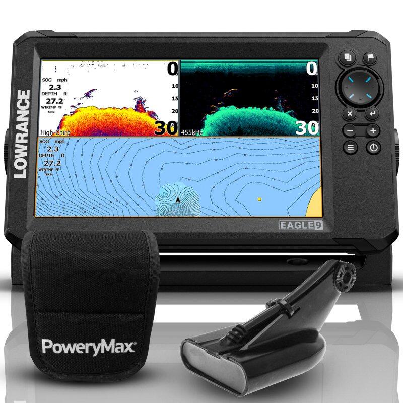 GPS Lowrance Eagle 9" PoweryMax con trasduttore di poppa HDI 50/200 kHz da 600 W 4/4