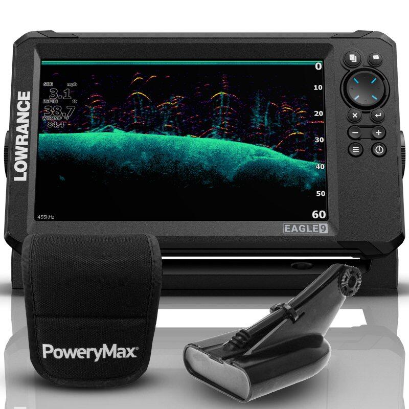 GPS Lowrance Eagle 9" PoweryMax con trasduttore di poppa HDI 50/200 kHz da 600 W 2/4