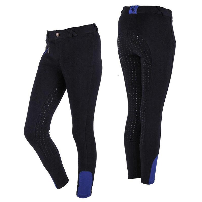 Pantalon d'équitation QHP Junior Full Grip - Noir