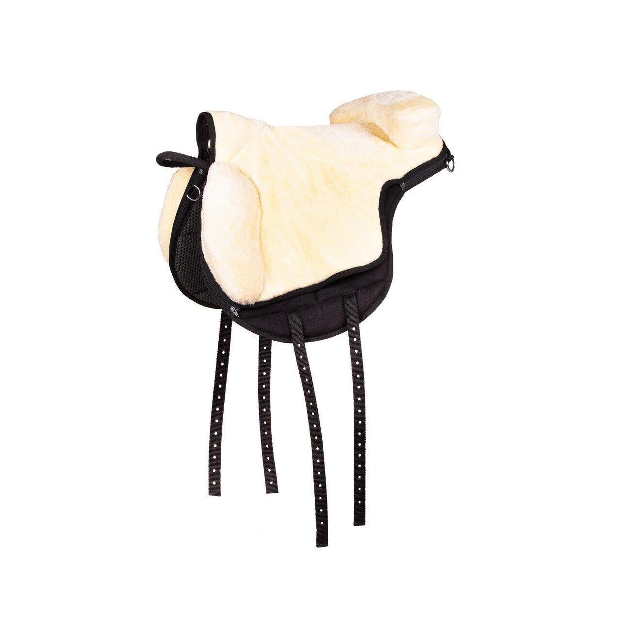 Qhp - Qhp Bareback Pad Super Soft - Cremé (full) (full) - Tapis De Selle - Blanc|noir - Fs - Decathlon
