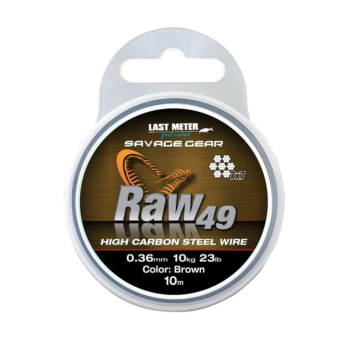 FIR STRUNA 7X7 SAVAGE GEAR RAW49 0.45MM/16KG/10M UNCOATED