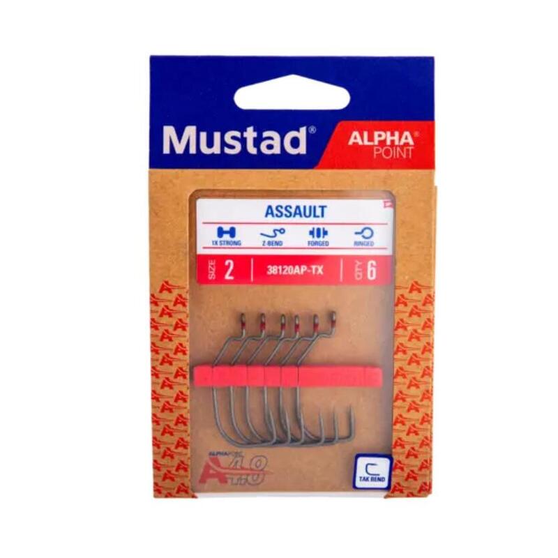 Carlige offset Mustad Tac worm titan cu ochet, nr 3/0, 6 buc / plic