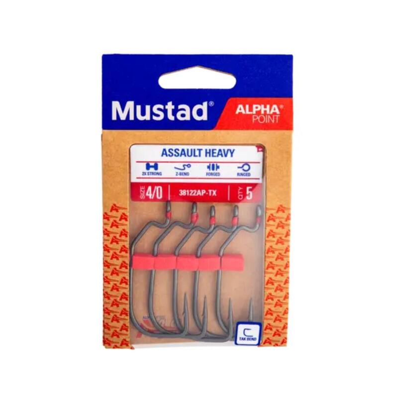 Carlige offset Mustad Assault Heavy wide gap titan, nr 3/0, 5 buc / plic