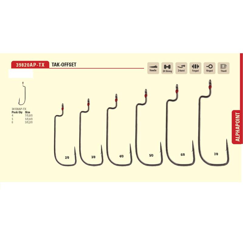 Carlige offset Mustad Tac worm titan cu ochet, nr 3/0, 6 buc / plic