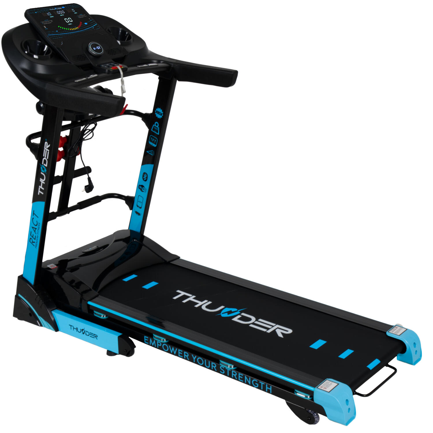 Bieżnia elektryczna do biegania składana Thunder REACT-DS-BLACK 1/7