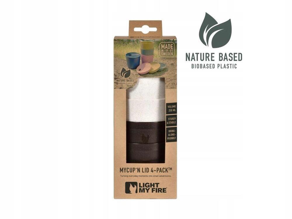 Zestaw 4 kubków turystycznych 250 ml MyCup`n Lid