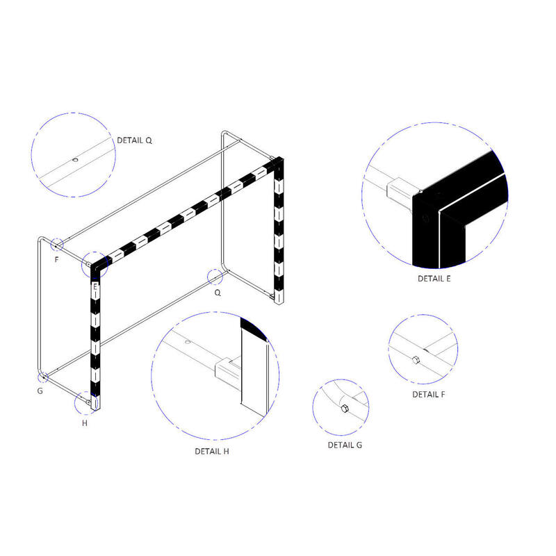 But de handball compétition pliable et mobile en acier