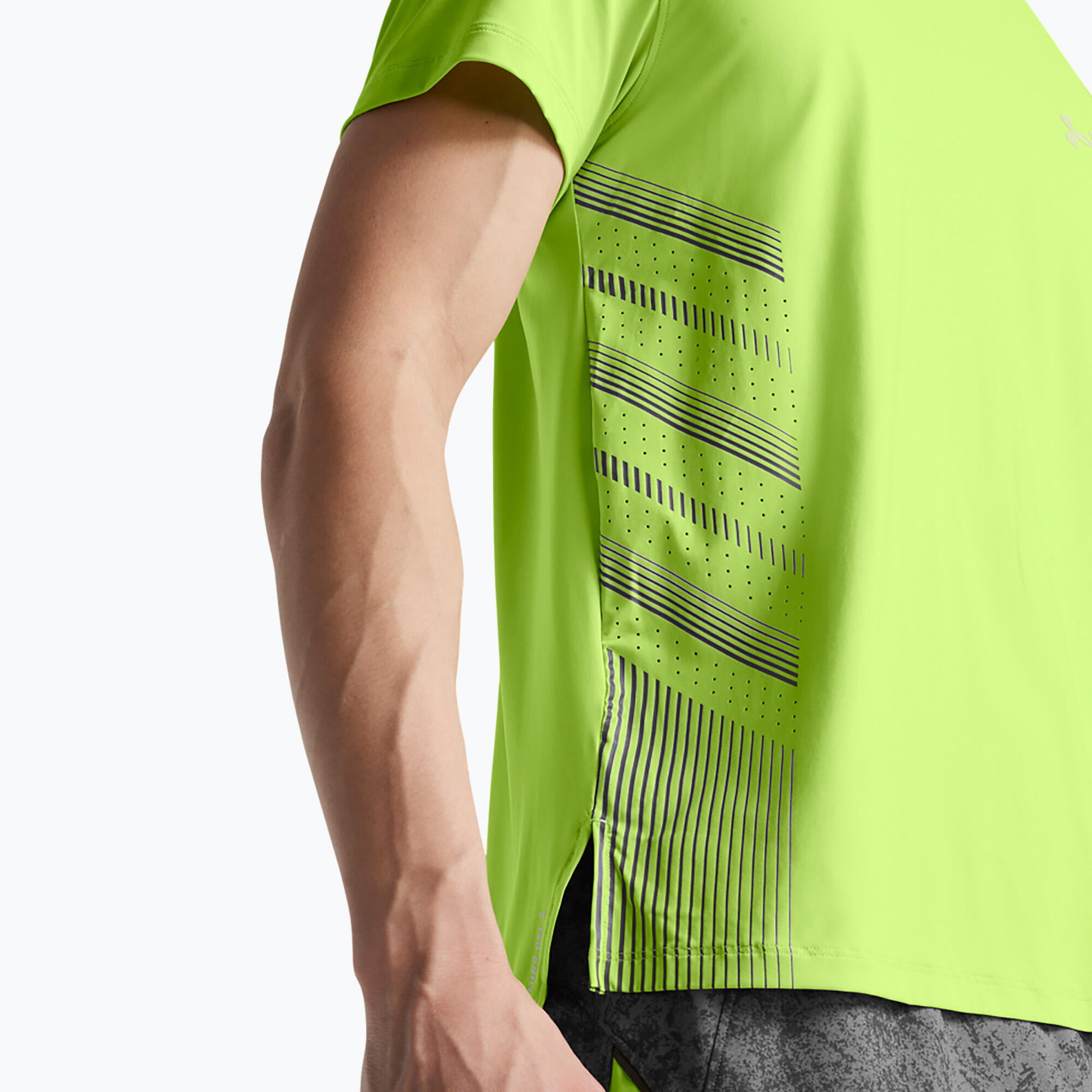 Maillot manches courtes Under Armour Launch Elite Vert Homme 3/5