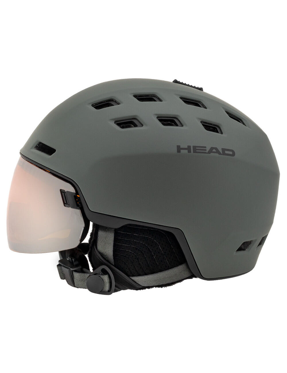 Kask narciarski męski z wbudowaną szybą HEAD RADAR nightgreen  2023 3/4