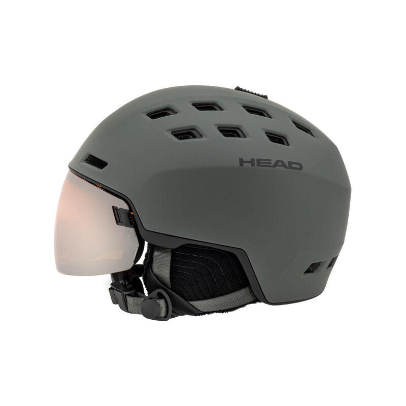 Kask narciarski męski z wbudowaną szybą HEAD RADAR nightgreen  2023