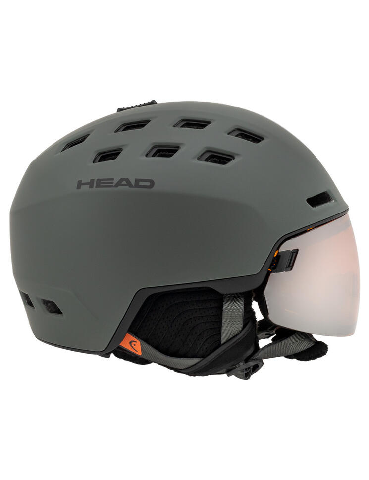 Kask narciarski męski z wbudowaną szybą HEAD RADAR nightgreen 2023