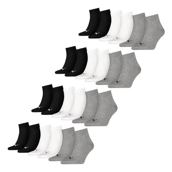 Quarter Socken 12 Paar weich komfortabel Herren Damen Unisex - Soft Cotton