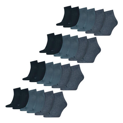 Quarter Socken 12 Paar weich komfortabel Herren Damen Unisex - Soft Cotton