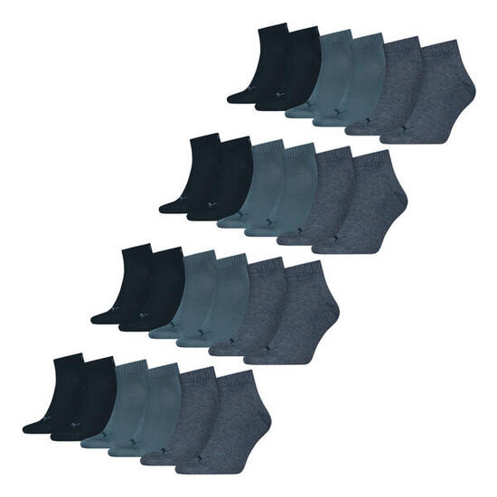 Quarter Socken 12 Paar weich komfortabel Herren Damen Unisex - Soft Cotton