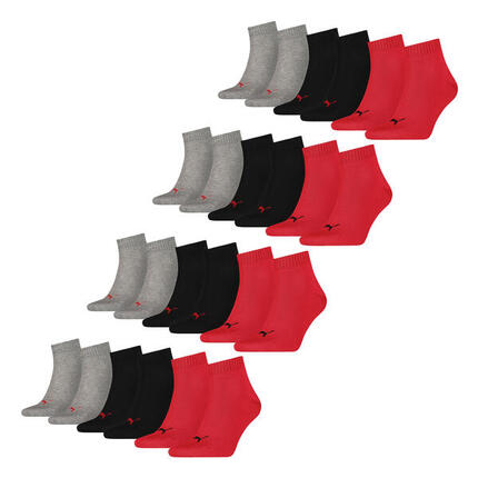 Quarter Socken 12 Paar weich komfortabel Herren Damen Unisex - Soft Cotton