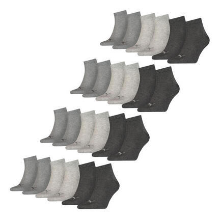 Quarter Socken 12 Paar weich komfortabel Herren Damen Unisex - Soft Cotton