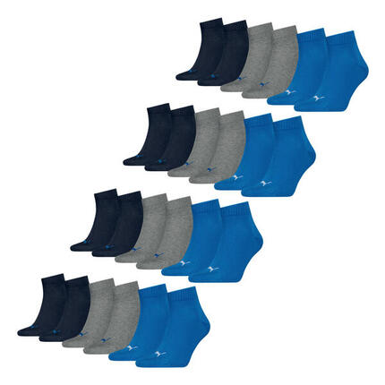 Quarter Socken 12 Paar weich komfortabel Herren Damen Unisex - Soft Cotton