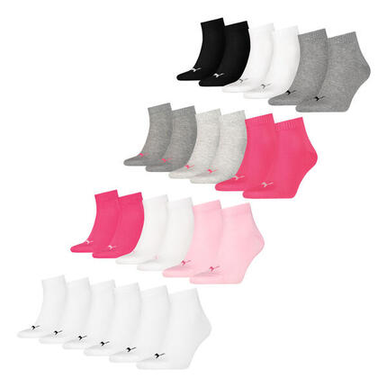 Quarter Socken 12 Paar weich komfortabel Herren Damen Unisex - Soft Cotton