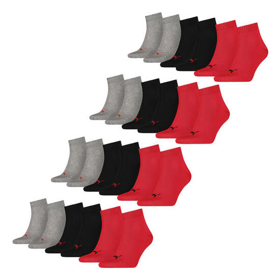 Quarter Socken 12 Paar weich komfortabel Herren Damen Unisex - Soft Cotton