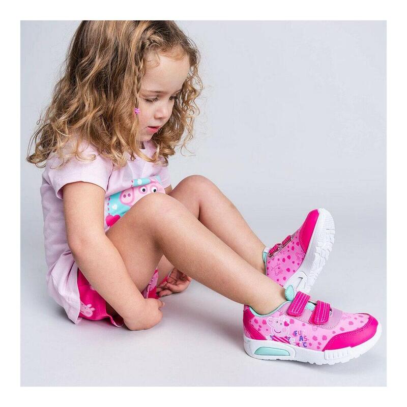 Zapatillas Casual Con LED Peppa Pig Rosa