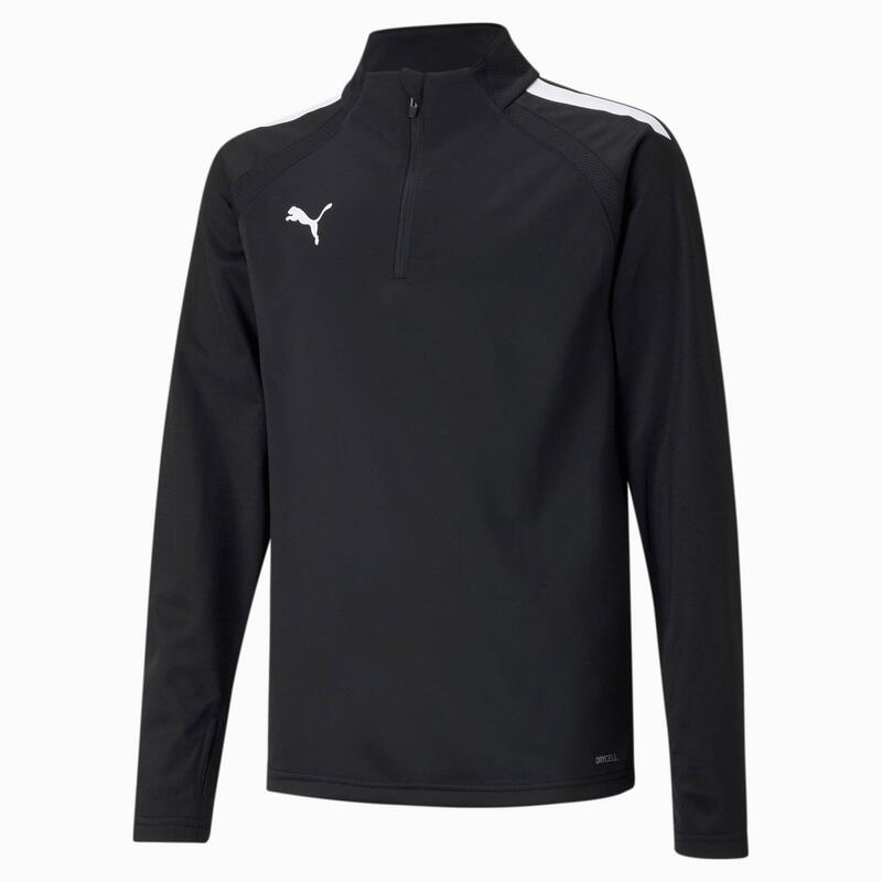 echipaLIGA Quarter-Zip Fotbal Top Tineret PUMA Black White