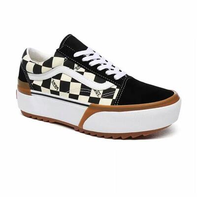 Casual damessneakers vans old skool stacked zwart