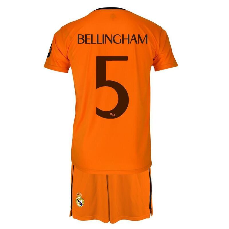 Conjunto Futbol Niños Real Madrid 2ª Equipación Réplica Oficial Bellingham 24/25