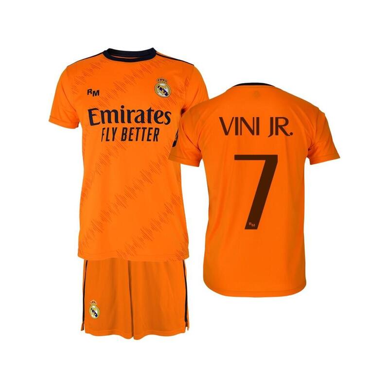 Conjunto Futbol Niños Real Madrid 2ª Equipación Réplica Oficial Vini JR. 24/25