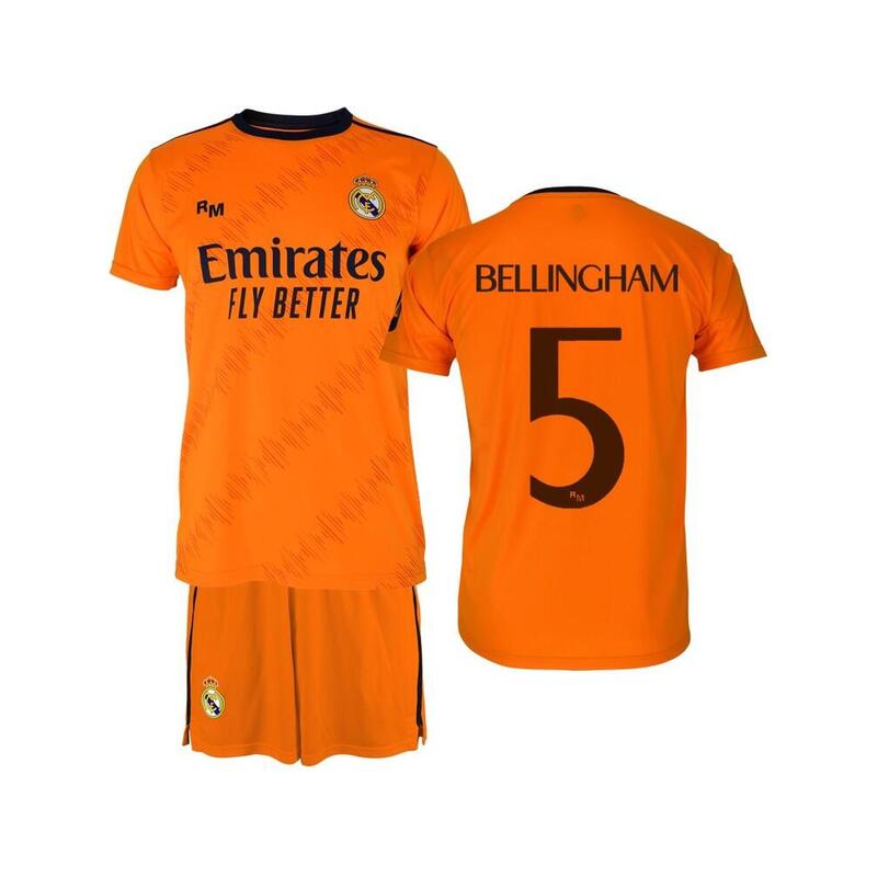 Conjunto Futbol Niños Real Madrid 2ª Equipación Réplica Oficial Bellingham 24/25