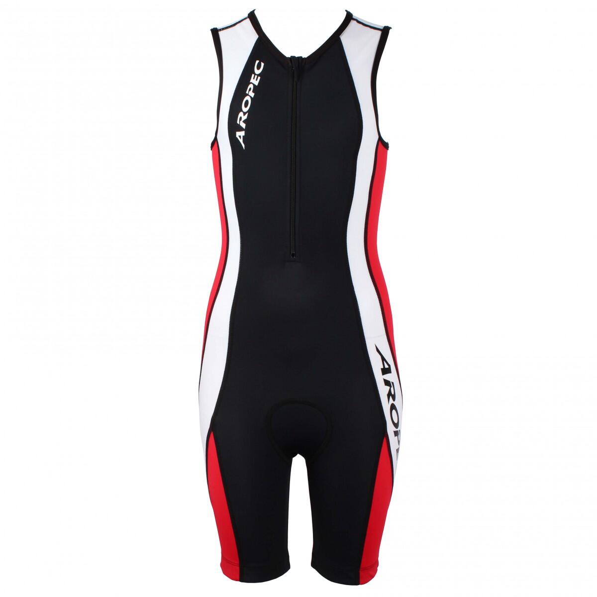 AROPEC Triathlon Einteiler Kinder – Aropec Trisuit Jungen/Mädchen Schwarz/Rot