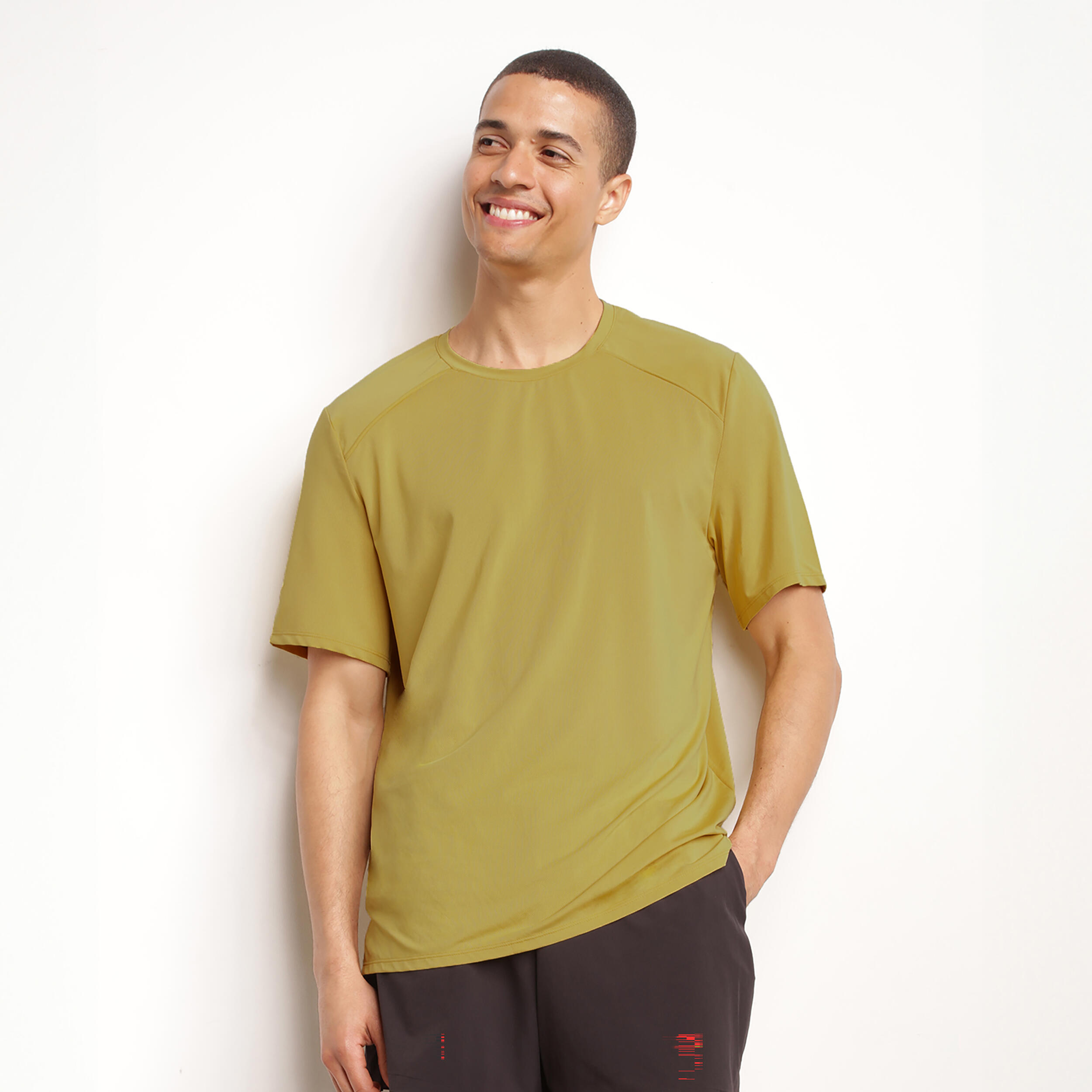 Dim - T-shirt De Sport Col Rond Homme Dim Move - T-shirt Manches Courtes - Jaune - 38 S - Decathlon