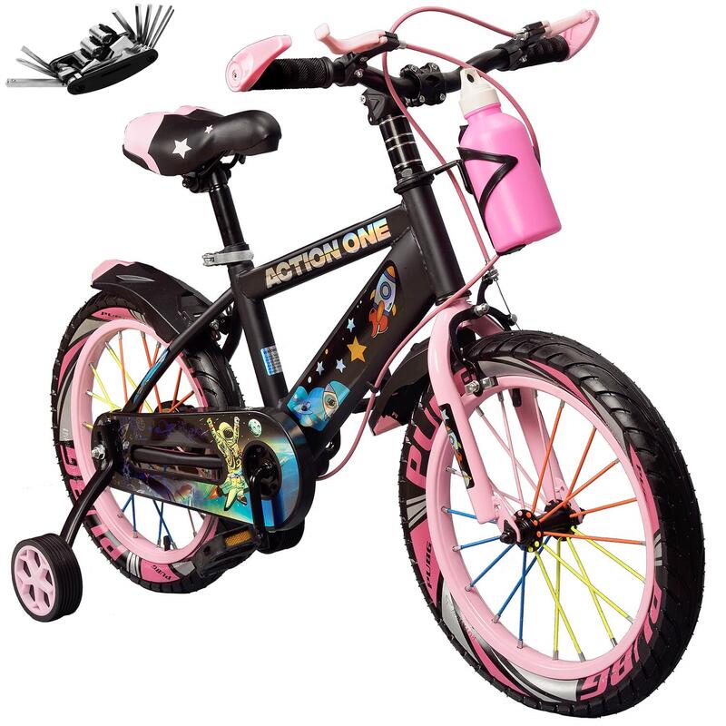 Bicicleta copii 3-5 ani cu set de chei cadou, Kiddo II, 12 inch,roz