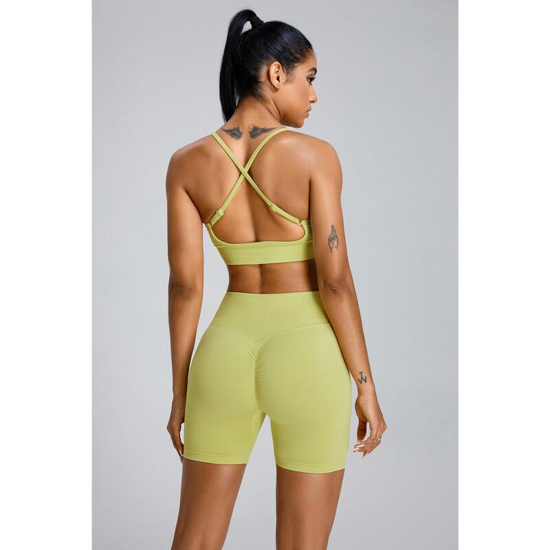 Mallas Cortas Mujer Sculpt Scrunch - Lemon