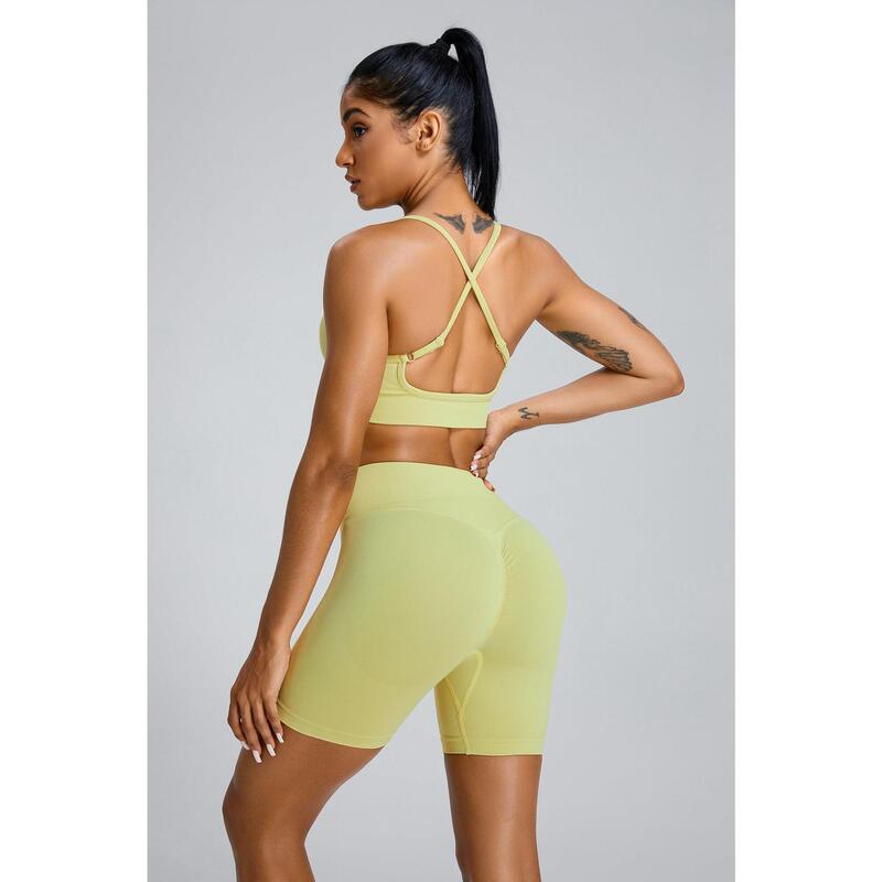 Mallas Cortas Mujer Sculpt Scrunch - Lemon