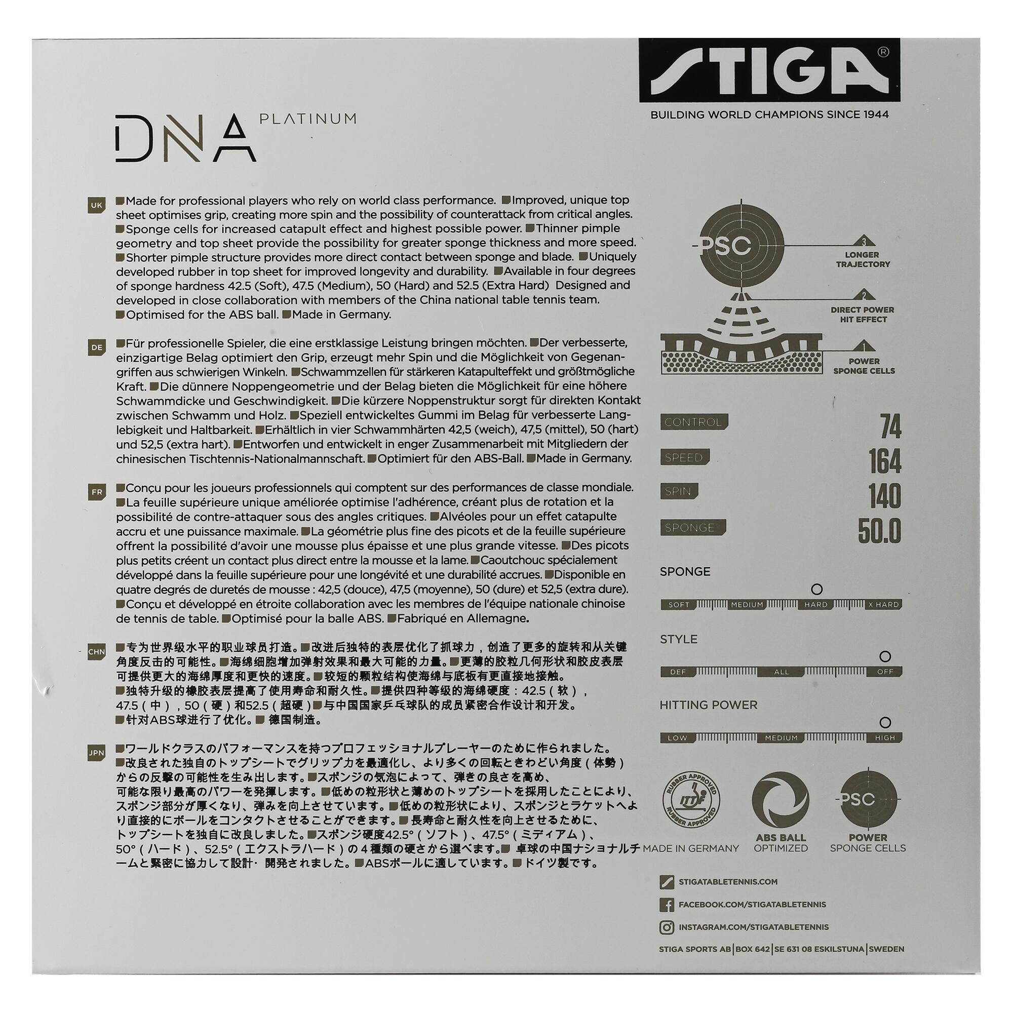 REVÊTEMENT RAQUETTE DE TENNIS DE TABLE DNA Platinum H 4/5