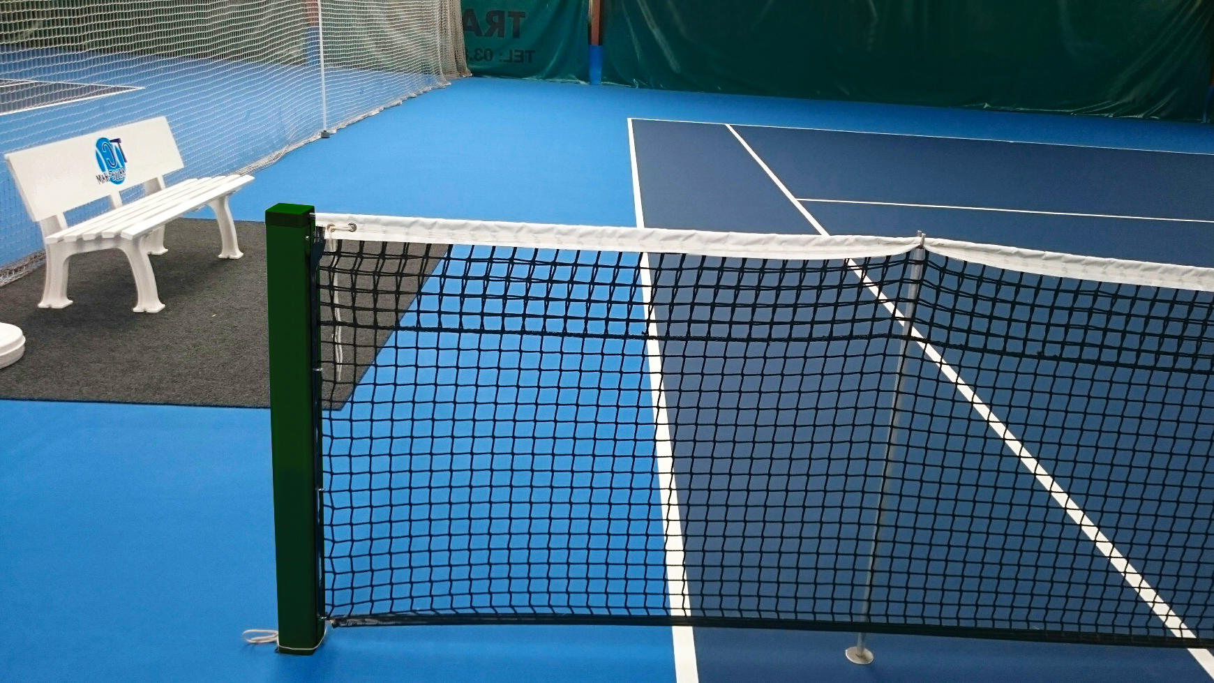 Quadratische Tennispfosten aus grünem Aluminium 4/4