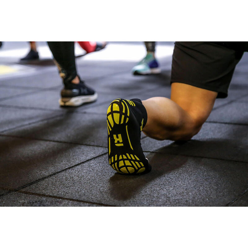 Chaussettes  fonctionnelles 1 finger adulte Fitness anti-dérapantes noir jaune