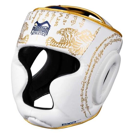 Casque de protection Muay Thai – Blanc/Or – Taille unique