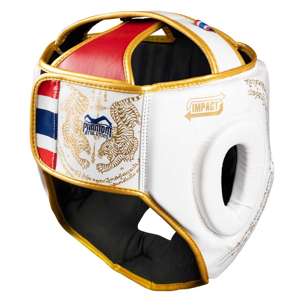 Casque de protection Muay Thai – Blanc/Or – Taille unique 2/2