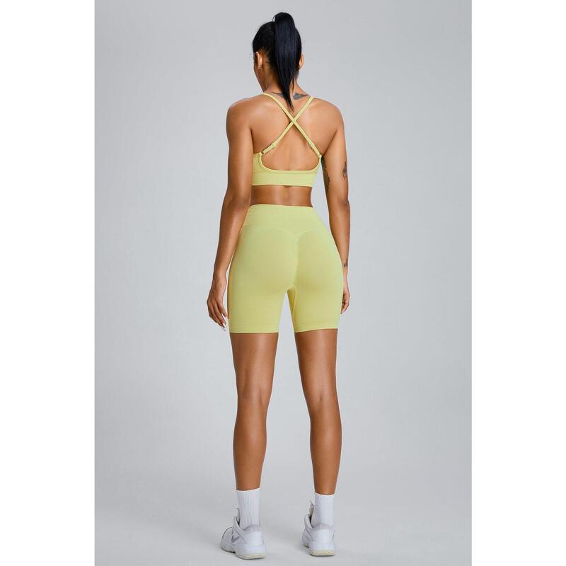 Mallas Cortas Mujer Sculpt Scrunch - Lemon