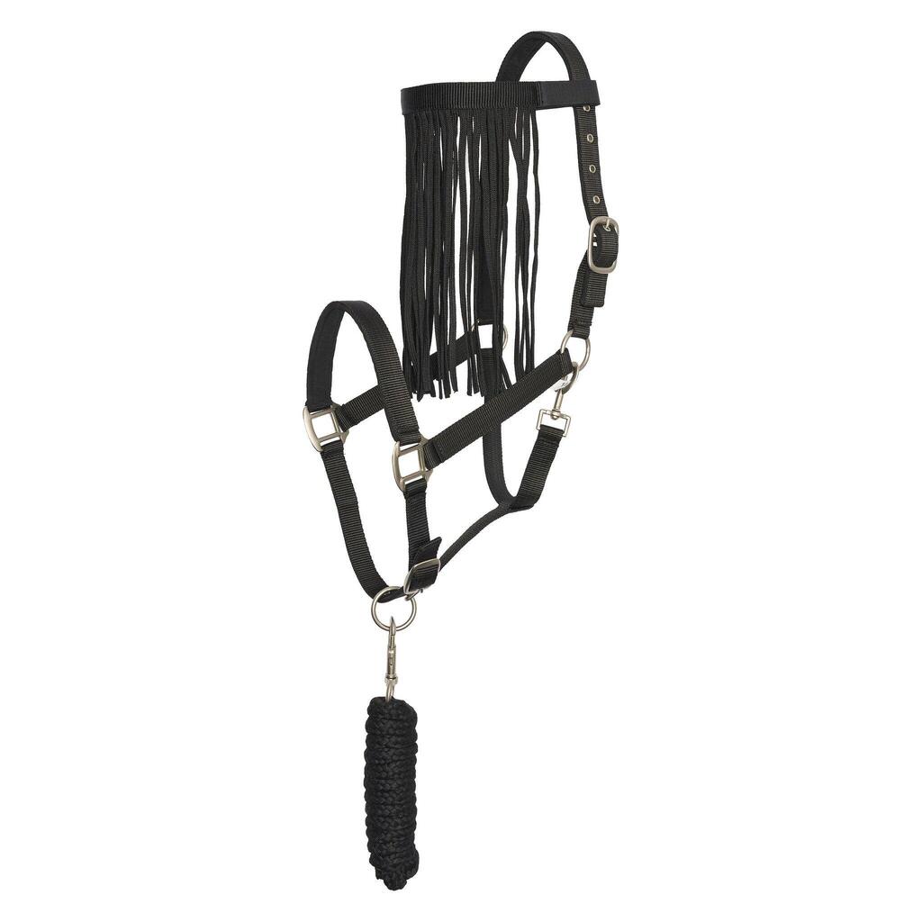 Imperial Riding Halsterset met Vliegenfrontriem - Zwart (Pony)