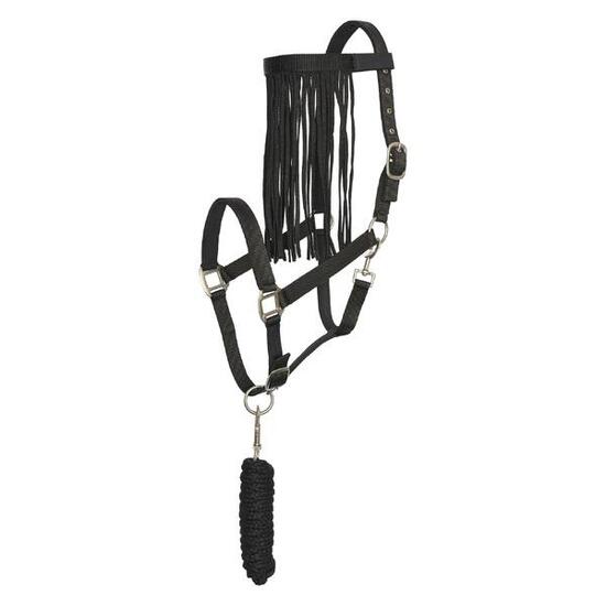 Imperial Riding Halsterset met Vliegenfrontriem - Zwart (Pony) (Pony)