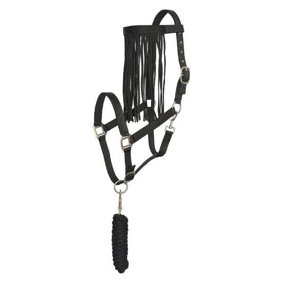 Imperial Riding Halsterset met Vliegenfrontriem - Zwart (Cob) (Cob)