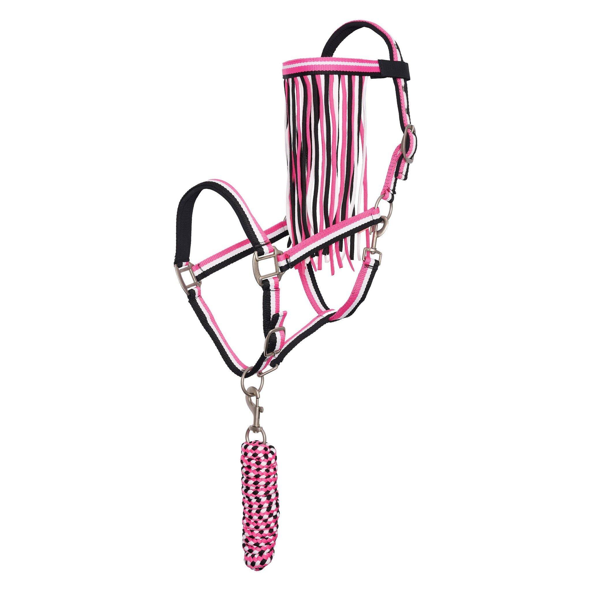IMPERIAL RIDING Imperial Riding Halsterset met Vliegenfrontriem - Neon Pink (Full)